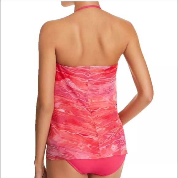 NWT LRL Calypso Pink One Piece Layered Swim Suit - Picture 2 of 8